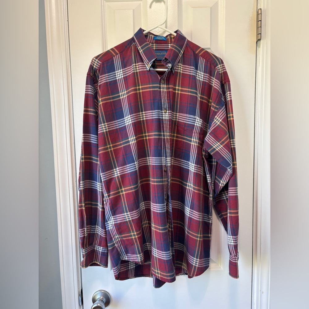 Pendleton Men's Multicolor Plaid Button Down Shirt Size Medium